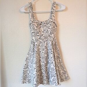 Mod Adorable Bicycle Themed Short Dress. Black & White. Size Small.